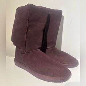 burgundy style suede boots